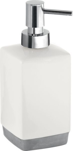 Gedy Lucy, настольный керамический дозатор с пластиковой помпой, цвет хром - белая керамика