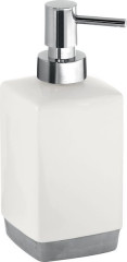 Gedy Lucy, настольный керамический дозатор с пластиковой помпой, цвет хром - белая керамика