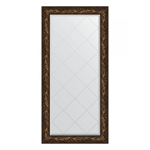 Зеркало настенное с гравировкой EVOFORM в багетной раме Византия бронза, 79х161 см, BY 4287