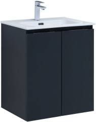 Тумба с раковиной Aquanet Алвита New 60 2 дверцы, антрацит
