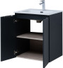 Тумба с раковиной Aquanet Алвита New 60 2 дверцы, антрацит