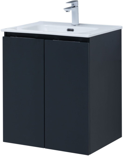 Тумба с раковиной Aquanet Алвита New 60 2 дверцы, антрацит