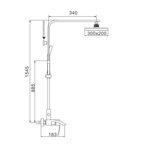 Душевая система Rose R1536F, белый/хром