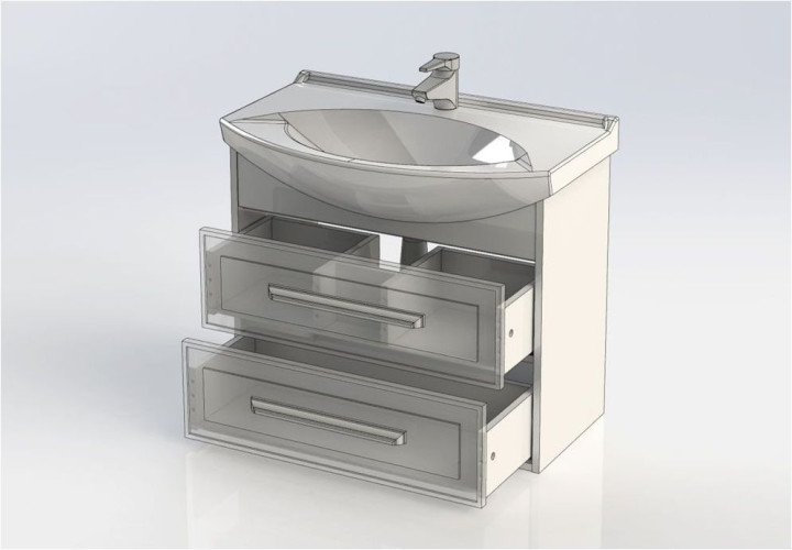 Тумба с раковиной Aquanet Остин 75 белый