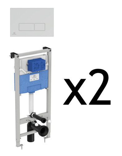 Промо-комплект: 2 Инсталляции Ideal Standard PROSYS FRAME 120 M, - 2 панели смыва (цвет хром глянцевый) в подарок (TT00007/121AA)