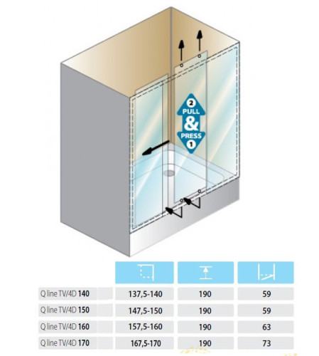 Душевая дверь в нишу Kolpa San Q line TV/4D 140
