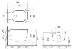 Чаша подвесного унитаза BelBagno GENOVA BB1102CH