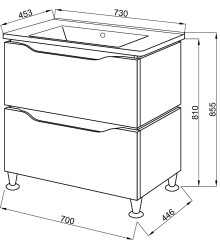 Комплект в ванную Ceruttispa тумба Сицилия 70 с умывальником "Кантэ 70"
