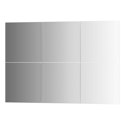 Зеркальная плитка с фацетом 15 мм - комплект 6 шт квадрат 25х25 см; серебро Refractive EVOFORM BY 1529