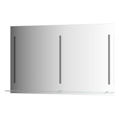 Зеркало настенное c полочкой и 3-мя встроенными LED-светильниками Ledline-S EVOFORM 120x75 см, BY 2168