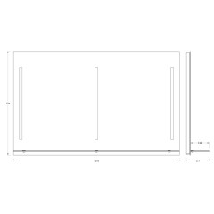 Зеркало настенное c полочкой и 3-мя встроенными LED-светильниками Ledline-S EVOFORM 120x75 см, BY 2168