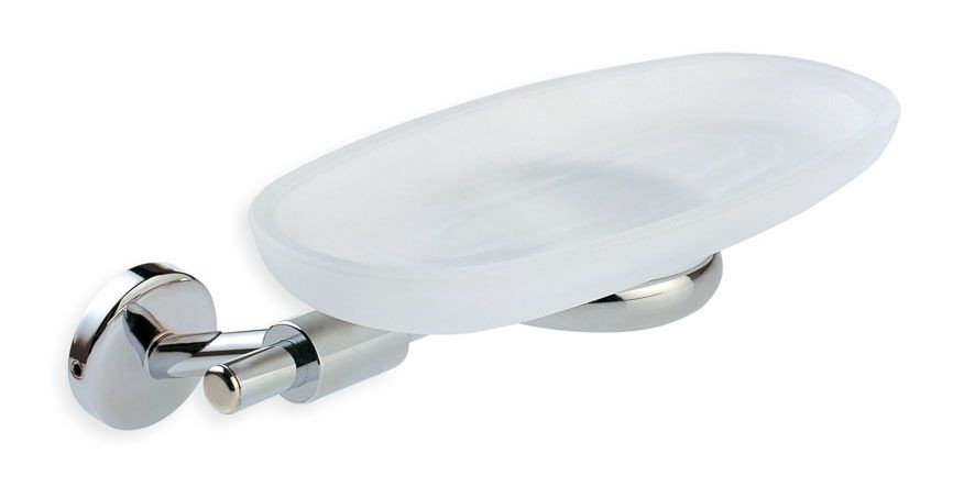 Stil Haus Pegaso, настенная мыльница стеклянная овальная, цвет хром