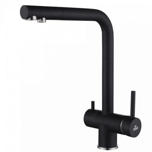 Смеситель для кухни Paulmark SKALEN, черный металлик, 213020-418, Paulmark