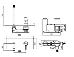 Смеситель для раковины Paffoni LIGHT встраиваемый, хром (LIG105CR)