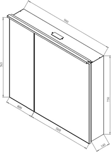 Зеркальный шкаф De Aqua Алюминиум 90 черный 261760