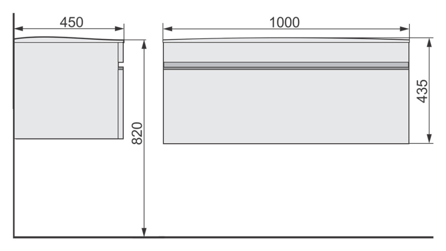 Тумба под раковину RAVAL Hotte 100 подвесная белая (Hot.01.100/P/W)