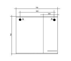 Зеркало-шкаф навесной без подсветки MIXLINE Анри-75 правый (536051)