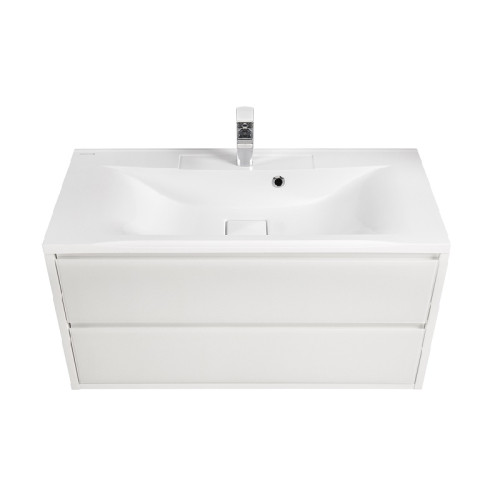 Тумба под раковину AQUATON Римини 100 подвесная, белый глянец (1A232801RN010)