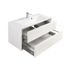 Тумба под раковину AQUATON Римини 100 подвесная, белый глянец (1A232801RN010)