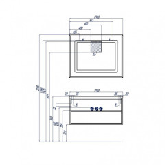Тумба под раковину AQUATON Римини 100 подвесная, белый глянец (1A232801RN010)