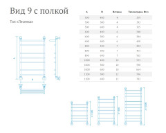 Полотенцесушитель водяной Маргроид Вид 9 с полкой форма лесенка 120х60, цвет Хром (B912060)
