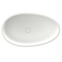 Раковина AZARIO 650x400x200 накладная из искусственного камня, белая матовая (AZ-1216S)