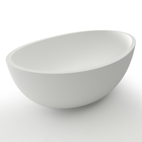 Раковина AZARIO 650x400x200 накладная из искусственного камня, белая матовая (AZ-1216S)