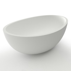 Раковина AZARIO 650x400x200 накладная из искусственного камня, белая матовая (AZ-1216S)