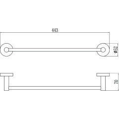 Держатель для полотенец прямой 40 см Savol S-408724 хром