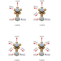 Универсальная встроенная часть для механического смесителя Bossini на 2-5 источников (Z00130)