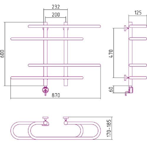 Электрический полотенцесушитель Сунержа Фурор-Ёлочка 600x900