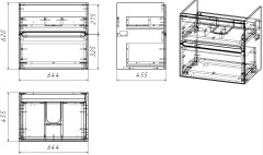 Тумба OWL 1975 Nyborg 70, 2 ящика, белая