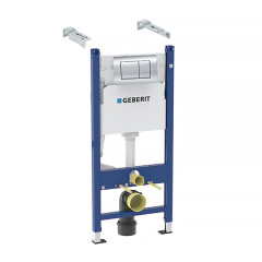 Инсталляция Geberit Duofix 458.163.21.1 для подвесного унитаза, со смывным бачком Delta, смывная клавиша Delta30, хром глянец (458.163.21.1)
