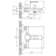 Смеситель для ванны Agger Punctual A1610000