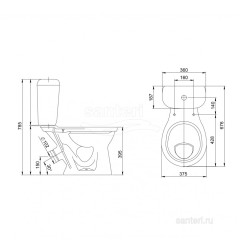 Унитаз-компакт Santeri Виктория декор бежевый 1.P301.6.S07.00B.F