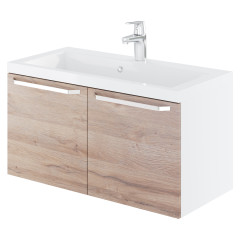 Комплект тумба подвесная Nature 80 (792х378х437) с раковиной Natella 80 цвет Дуб (396901)