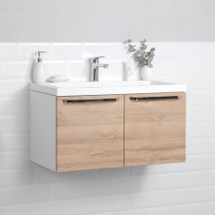 Комплект тумба подвесная Nature 80 (792х378х437) с раковиной Natella 80 цвет Дуб (396901)