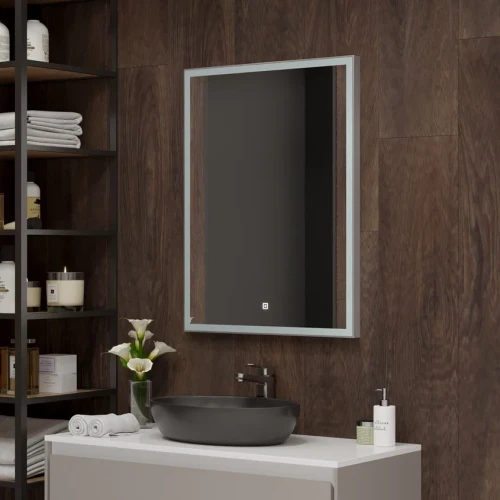 Зеркало Континент Frame Silver LED 600х800