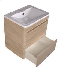 Тумба подвесная Style Line Атлантика 60, Люкс ясень перламутр, PLUS