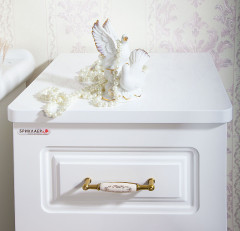 Тумба Бриклаер Анна 32 R 4627125411472 с бельевой корзиной Белая глянцевая