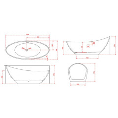 Акриловая ванна Gemy G9233 184х79