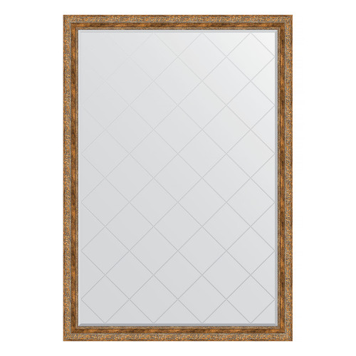 Зеркало настенное с гравировкой EVOFORM в багетной раме виньетка античная бронза, 130х185 см, BY 4488