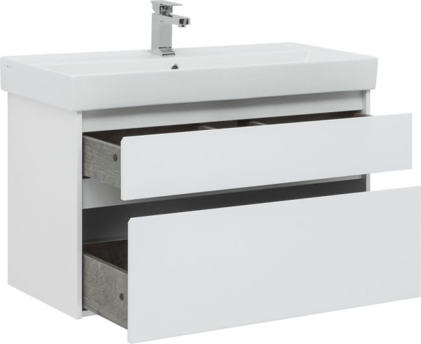 Тумба с раковиной Aquanet Nova Lite 100 белый (2 ящика)
