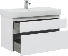 Тумба с раковиной Aquanet Nova Lite 100 белый (2 ящика)
