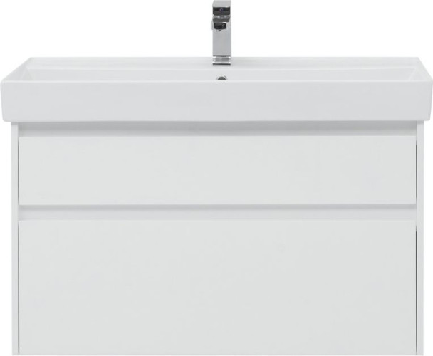 Тумба с раковиной Aquanet Nova Lite 100 белый (2 ящика)