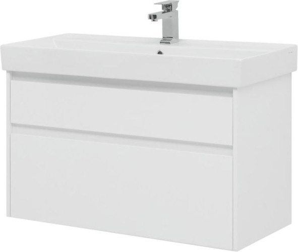 Тумба с раковиной Aquanet Nova Lite 100 белый (2 ящика)