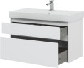 Тумба с раковиной Aquanet Nova Lite 100 белый (2 ящика)