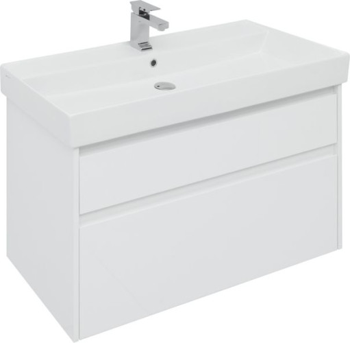 Тумба с раковиной Aquanet Nova Lite 100 белый (2 ящика)