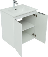 Тумба с раковиной Aquanet Алвита New 60 2 дверцы, белый матовый