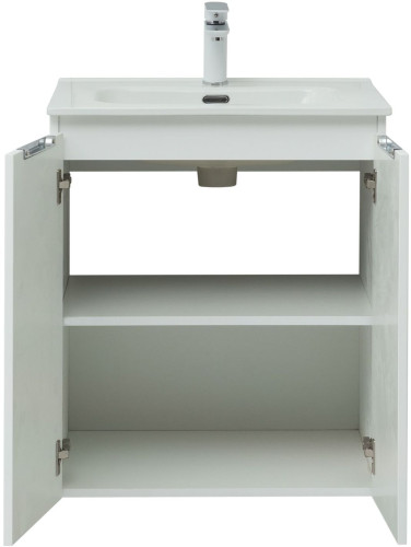 Тумба с раковиной Aquanet Алвита New 60 2 дверцы, белый матовый